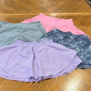 Bundle Deal Four Athletic Skorts Pink Blue Purple Gray Active Wear Sports Golf